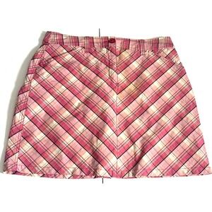 Croft & Barrow Plaid Skort Womens Size 14 Pockets Zip Stretch Skirt with Shorts
